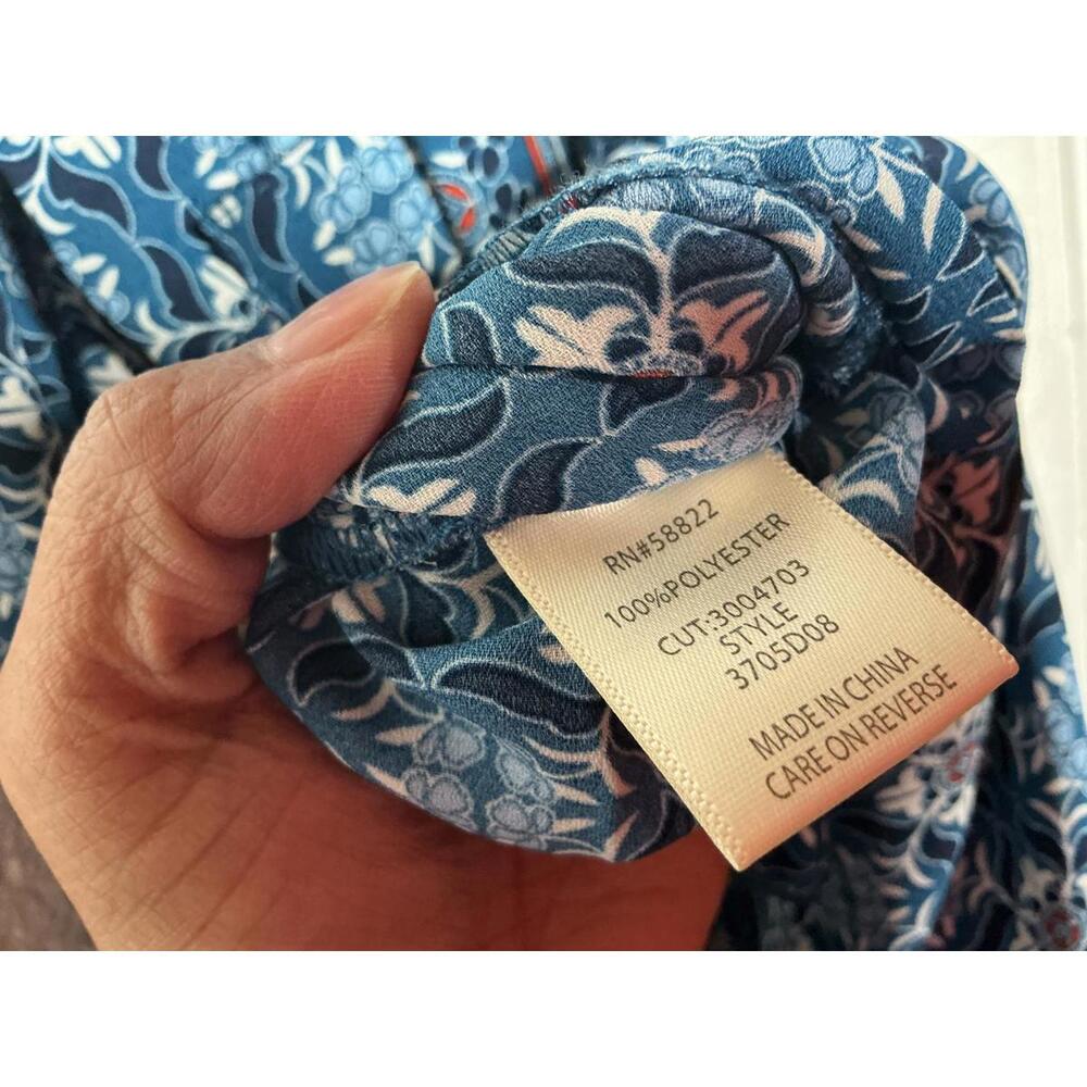 < Max Studio Blue Floral Palazzo Pants Size Large > - Picture 3 of 4